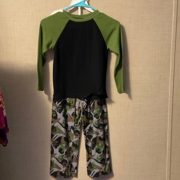 Komar Kids Green and Black Pajama Set - Picture 1 of 5
